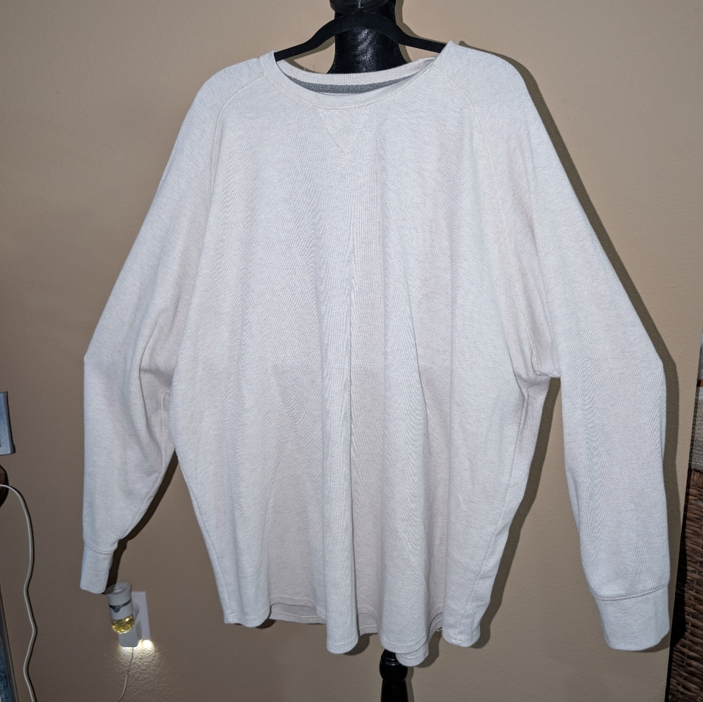 Men's Cream Long Sleeve Shirt (Thick)